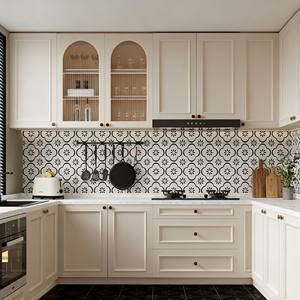 Juego de Gabinetes de Cocina de Lujo BALOM 2026, Diseño Modular de Madera MDF y Melamina Personalizado con Vidrio Arqueado y Encimera de Mármol - Product Image 6