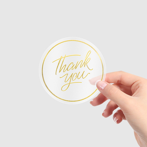 Dính nhãn tùy chỉnh PVC trong suốt vòng dán không thấm nước lá vàng Logo bao bì sản phẩm nhãn - Product Image 5