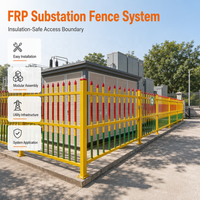 Profils en fibre de verre pultrudés FRP pour clôture d'isolation de sous-station, installation facile, système renforcé, assemblage et fabrication