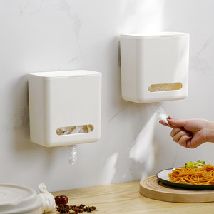 Boîte de rangement murale carrée blanche à couvercle rabattable pour film alimentaire - Product Image 1