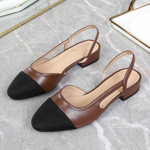 <span class=keywords><strong>Sandali</strong></span> con tacco basso <span class=keywords><strong>a</strong></span> <span class=keywords><strong>punta</strong></span> stile francese, infradito plus-size europei e americani da donna, taglie dalla 32 alla 44, africani - Product Image 4