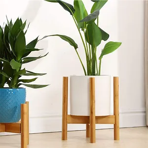 Bestselling Indoor Bamboo Modern Flower Pot Holder Wooden Bracket Plant Bracket