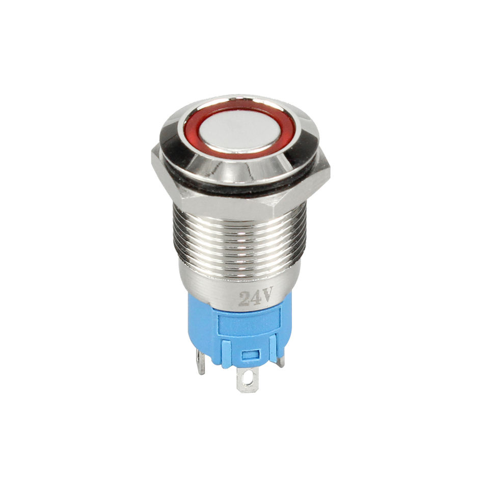 12MM Momentary Push Button Switch Led Illuminated Push Button Switch IP65 Waterproof Push Button Switch 4 Pins Normally Open