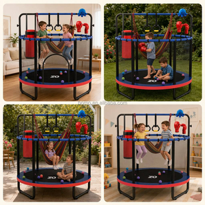 Trampoline pour enfants Zoshine 4-en-1, fabricant de trampolines, trampoline de 55 pouces avec sac de boxe, anneaux, hamac, certifié TUV, trampoline d'intérieur pour tout-petits - Product Image 6