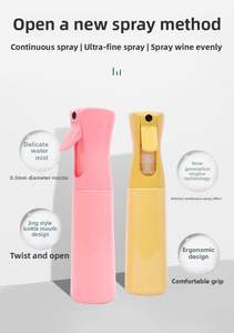 Bouteille pulvérisateur en plastique à brume fine continue réutilisable de 200 ml, 300 ml, 10 oz, 500 ml pour salon de coiffure - Product Image 5