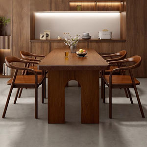 Set Tavolo da Pranzo Moderno in Legno Massello, Tavolo Rettangolare in Legno, Arredamento Casa di Alta Qualità e Confortevole - Product Image 5