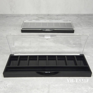 Paleta de sombras de ojos vacía de 4/5/6/8 compartimentos con tapa transparente y base negra, estuche de maquillaje ABS para colorete y cosméticos - Product Image 4