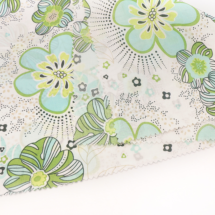 100% хлопок, обычная ткань с цветочным принтом для одежды