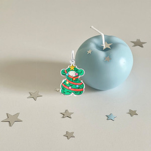 Touses Gloss Dijes de Oso de Peluche 3D Sólidos Multicolor Naranja Rosa Azul, Colgantes de Oso Bañados en Oro, Accesorios de Joyería DIY a Granel - Product Image 3