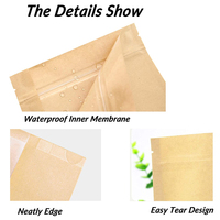 Sachet Doypack en Papier Kraft Brun de Haute Qualité avec Fenêtre Transparente, Fond à Quatre Soudures, pour Emballage de Grains de Café, Snacks et Aliments