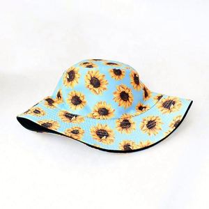 Chapeau Bob Réversible Personnalisé Imprimé Tournesol 5 Panneaux Respirant Anti-UV 100% Coton – Vente en Gros - Product Image 3