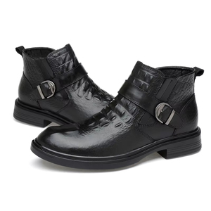 Botas Chelsea de Cuero para Hombre, Estilo Inglés, con Grabado, de Piel Vacuna, para Vestimenta Formal de Negocios - Product Image 1