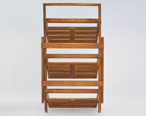Exhibidor de Madera Plegable de 3 Niveles Personalizado al por Mayor, Soporte para Macetas de Acacia, Estante para Macetas de Jardín con Estante Decorativo - Product Image 5