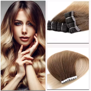 Extensions de cheveux à bandes adhésives Jasminebeauty en gros, 100 % cheveux humains, double épaisseur, avec cuticules intactes - Product Image 1