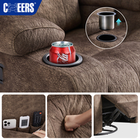 MANWAH CHEERS Chaise inclinable moderne et réglable Mobilier de salon Fauteuil inclinable personnalisé en tissu marron