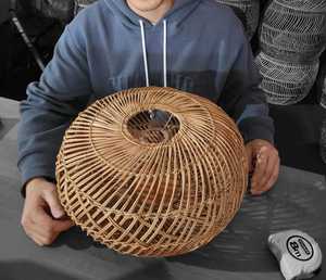 Elisa Rattan Pendant Light Handmade Woven Coastal Hanging <b>Lamp</b> Boho Lighting Dining Living <b>Kitchen</b> OEM Supplier - Product Image 1