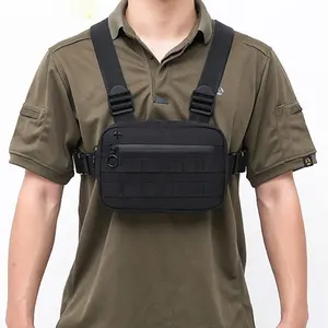 Gina Tactical Gear Reflective Vest Outdoor Lightweight Utility Small Size Chest rig Carrier Vest Bag with Molle system Pouch