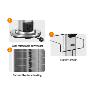 Chauffe-terrasse portable 1500 Watts, chauffage infrarouge extérieur - Product Image 2