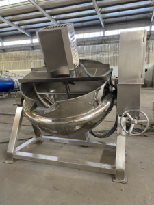 Bouilloire de mélange inclinable 1000L Chauffage à la vapeur Couvercle de vidange inférieur Réglage de la vitesse-Nouveau roulement de pompe à moteur de noyau de bouilloire de mélange de viande en acier - Product Image 3
