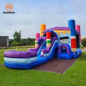 Grande maison rebondissante combo extérieur rebondissant rebondissant videur location commerciale jeux de carnaval château sautant avec toboggan pour les enfants - Product Image 4