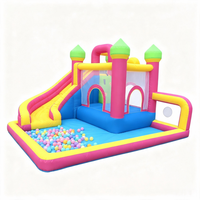 Château gonflable NOCO en tissu Oxford personnalisé avec toboggan et piscine pour les enfants, idéal pour les fêtes à domicile ou dans le jardin.