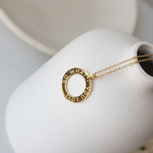Collier Chic <span class=keywords><strong>en</strong></span> acier inoxydable pour femme, avec lettres gravées, banane, nuit, amour, or, dorure, cercle, clavicule - Product Image 6