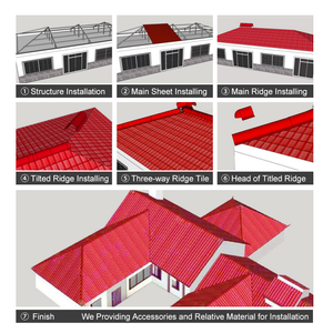 Prezzo di fabbrica ondulato rosso tetto colmo Pvc gocciolamento colmo piastrelle accessori per l'impermeabilizzazione - Product Image 6