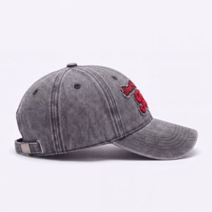 Gorra de Béisbol de 6 Paneles de Mezclilla Pesada Lavada con Apliques de Fieltro y Bordado de Logotipo Personalizado al por Mayor, Estilo Vintage, Fabricante de Gorras Tipo Dad Hat - Product Image 5