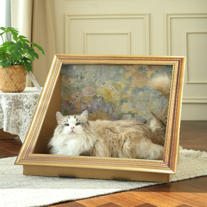 Griffoir pour <span class=keywords><strong>chat</strong></span> en peinture à l'huile, style rétro classique, durable, pratique, créatif, artistique et décoratif pour intérieur, pour espace de repos - Vente en gros - Product Image 4