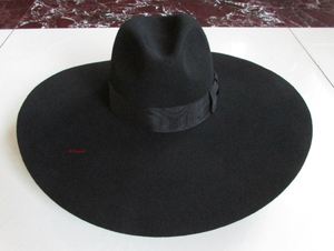 Chapeau haut de forme classique R123 100% laine, large bord 17CM, pour décontracté, fête, scène, mode, style jazz - Product Image 5
