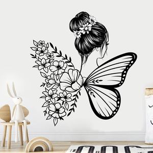 Decorazione domestica fiore farfalla adesivi <span class=keywords><strong>murali</strong></span> per ragazze <span class=keywords><strong>foto</strong></span> camera da letto - Product Image 5
