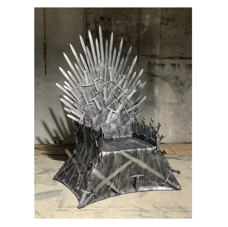2023 Wholesale Custom Gaming of Throne Iron Throne Chair metal iron throne chair melting sword seat indoor outdoor shop mall dec