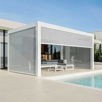 Pergola extérieure moderne de luxe en aluminium, toit à lames imperméable, pergola de jardin en métal
