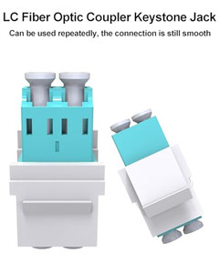 Acoplador Keystone de Fibra Óptica LC Dúplex OEM ODM, Paquete de 2, Compatible con UPC Dúplex OM3/OM4, Acoplador de Fibra Multimodo LC a LC para Fibra - Product Image 4
