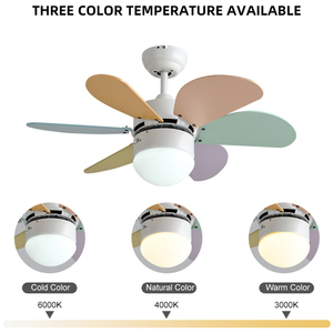 Trẻ Em Hiện Đại Phòng Trang Trí Nội Thất 30 Inch 6 Lá Ván Ép Lưỡi Led Quạt Trần AC Tinh Khiết Động Cơ Đồng Quạt Trần Điện Với Ánh Sáng - Product Image 4