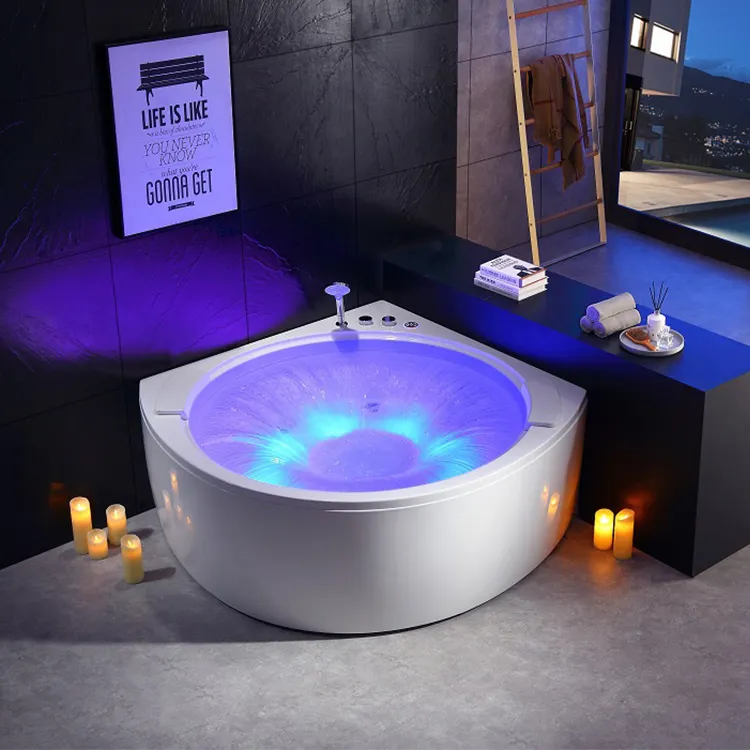Freistehende Whirlpool Badewanne 2 Personen Whirlpool Benutzer definierte Massage Badewanne Fabrik Verkauf Luxus Ersatzteil Acryl Modern Round ABS