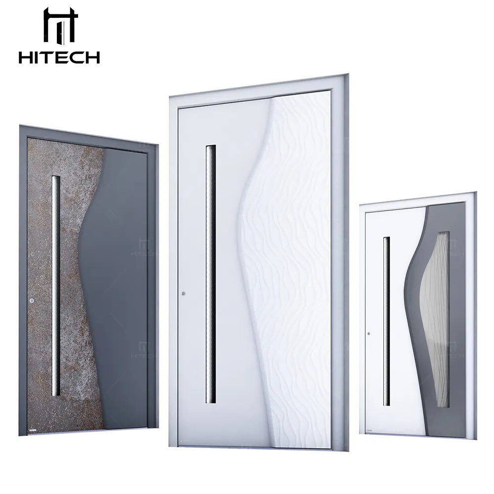 Hitech เดือยประตูทางเข้าภายนอกแบบกำหนดเอง,ประตูทางเข้ากระจกอลูมิเนียมประตูทางเข้าด้านหน้า