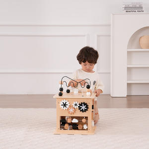 Asweet kotak intelijen bayi kayu penjualan laris papan teka-teki pendidikan dini bentuk geometris bangunan kognitif yang cocok - Product Image 2