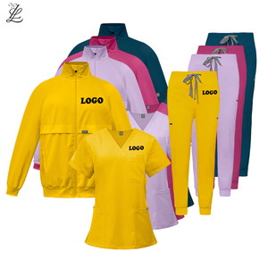 Nouvelles tenues médicales jaunes 2025 pour hôpital dentaire, veste de médecin, infirmière, logo personnalisé, uniformes de soins infirmiers, <span class=keywords><strong>SPA</strong></span>, femmes, hommes, ensembles d'uniformes médicaux - Product Image 1