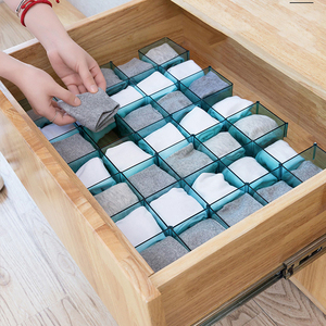 6-teiliges Set Schubladen-Organizer für Zuhause, Kombinierbare Schrank-Aufbewahrungsboxen für Socken und Unterwäsche mit Klassifizierungsfächern aus Kunststoff - Product Image 1