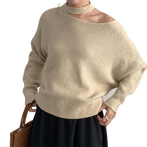 Suéter Halter con Escote Descubierto y Hombros Descubiertos para Mujer, Suéter de Punto de Manga Larga que Realza la Figura, Top Moderno para Mujer - Product Image 3