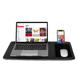 Travesseiro universal portátil, bandeja ergonômica para cama de home office com mouse pad e suporte para telefone