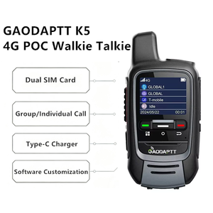Radio portátil GaodaPTT K5 4G LTE Poc compatible con OEM, doble tarjeta SIM, intercomunicador portátil, cobertura global ilimitada, walkie talkie - Product Image 1