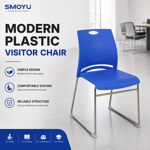 Silla de Conferencia Apilable con Respaldo de PP, Asiento Tapizado, Estructura de Acero Cromado, para Oficina o Sala de Capacitación, 12 Colores, Proveedor OEM - Product Image 2