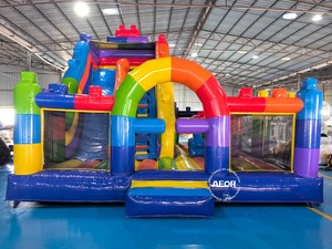 Maison <span class=keywords><strong>gonflable</strong></span> combinée de rebond avec <span class=keywords><strong>toboggan</strong></span> Funcity à vendre Château plein d'entrain personnalisé en PVC de haute qualité - Product Image 2