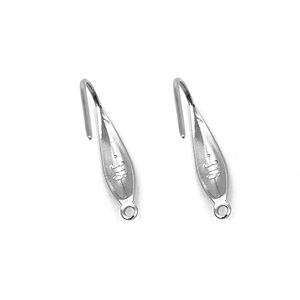 Ganchos para pendientes franceses chapados en oro, con forma de gota, accesorios de joyería para pendientes DIY, estilo coreano, acero color oro, patrón grabado H1038 - Product Image 5