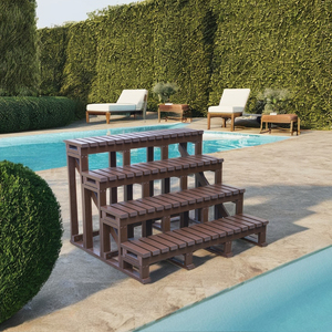 Marchepied de <span class=keywords><strong>piscine</strong></span> extérieur Proway, grand spa, <span class=keywords><strong>4</strong></span> <span class=keywords><strong>marches</strong></span>, matériau PS, design traditionnel pour le loisir et l'exercice - Product Image 2