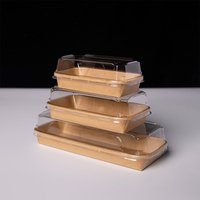 Boîte à sushi en papier avec couvercle transparent en PET, conteneur à sushi à emporter, vente directe, prix raisonnable, vente en gros, approvisionnement en vrac, fabrication en usine
