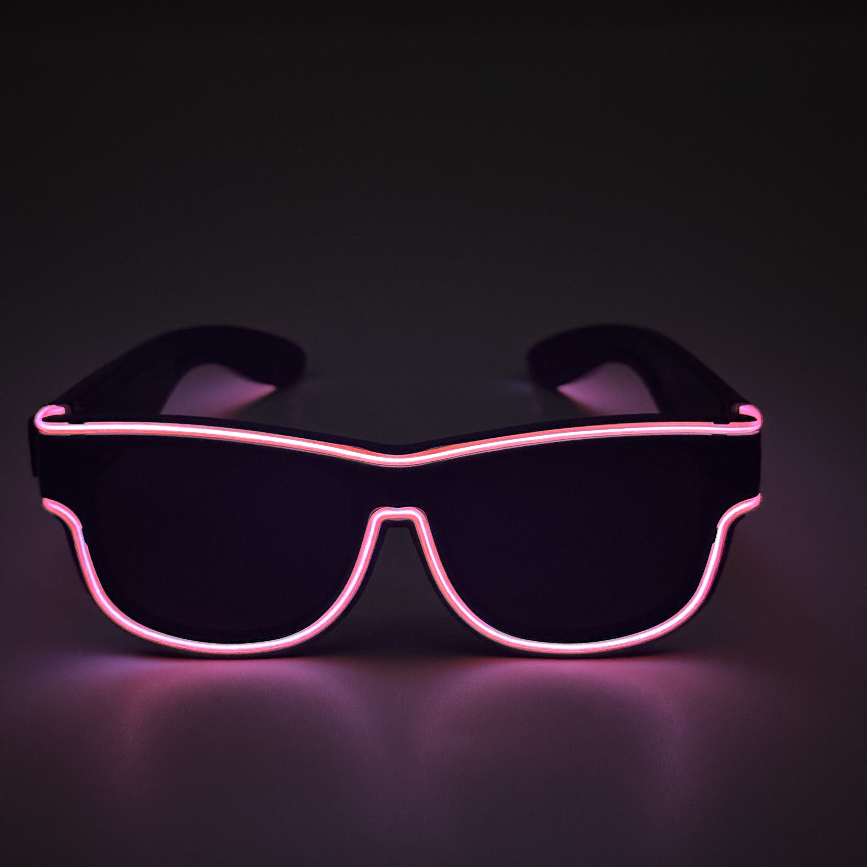 Black lens with pink light