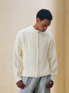 Custom OEM ODM <strong>Men</strong> Horse Jacquard Knit Cardigan Full Zip <strong>Turtleneck</strong> Sweater Equestrian Vintage Knitwear <strong>Jumper</strong> - Product Image 3
